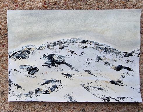 Winter's warmth Abstract textured hill top landscape in black and white with added warmth of cream