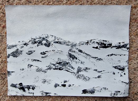 White silence Monchrome abstract landscape in black and white